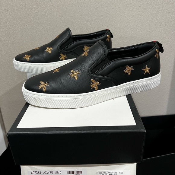Gucci Shoes Gucci Mens Embroidered Beestar Leather Sneaker Slip On Poshmark